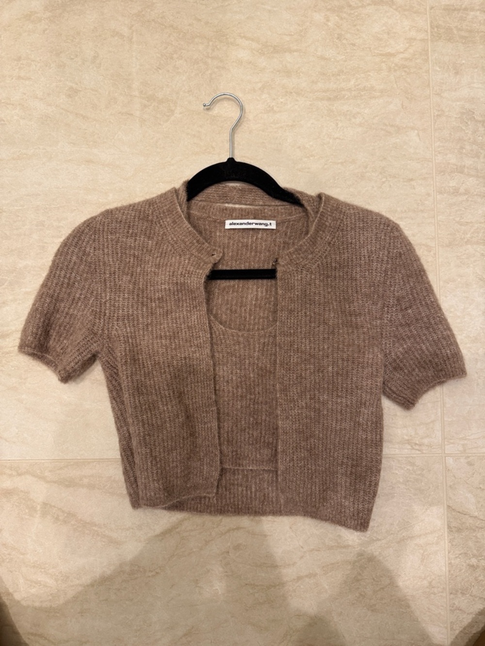 T by Alexander Wang TWINSET ALPACA BLEND HALTER CARDIGAN